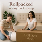 COTTON SLEEP All Natural Mattress (100% Organic Cotton, & Wool, Made in The USA) Non Toxic, Fiberglass Free Hybrid Pocket Coil and Plush Foam Bed in A Box Medium Soft - King, 13"