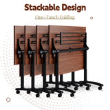 Modular Flip-Top Conference Room Table for 6–12 People, Mobile Training & Meeting Table for Office Classroom School