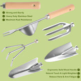 Heavy Duty Gardening Tools, 9 Pieces Garden Tool Set, Stainless Steel Rust Proof Non-Slip Garden Hand Tools with Fashion and Durable Storage Bag