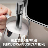 Zulay Kitchen Magia Automatic Espresso Machine – Clasica, Cream Silver – Super Automatic Coffee Maker with Built-in Grinder, Steam Wand, Self-Cleaning, Touch Panel, for Bean & Ground Coffee