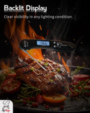 Instant Read Meat Thermometer, 1.2s Fast Read, ±1°F Accuracy, -58°F to 572°F, 4.4" Foldable Probe, 0 °C Calibration, Min/Max (Session)