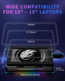 LP-3 Gaming Laptop Cooling Pad, Powerful Turbo-Fan 180+ CFM RGB Laptop Cooler, Quiet Laptop Cooling Fan Stand with Anti-Slip Pads, Height Adjustable, 3-Speed Control & LCD Design for 12"-19" Laptops