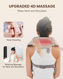 Cordless Neck Massager with Heat, 4D Deep Kneading Neck Shoulder Massager for Pain Heycool