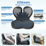 XZdream Ergonomic Seat Cushion,Office Chair Cushion with Lumbar Support Pillow,Memory Foam Car Seat Cushions,Designed for Sciatica