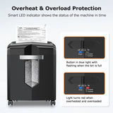 12-Sheet Micro Cut Shredders for Home Office, 60 Minute P-4 Security Level Paper Shredder for CD, Credit Card, Mails, Staple, Clip, with Jam-Proof System & 4.2 Gal Pullout Bin C266-B bonsaii