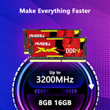PUSKILL 16GB DDR4 3200MHz SODIMM CL22 Laptop RAM (2x8GB)