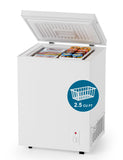 2.5 Cu.Ft Deep Freezer with Removable Basket - Small Quiet Chest Freezer w/6 Temp and Energy Efficient - Manual Defrost, Space Saving Design for Dorm, Office, Apartment, Bar, White