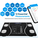 Smart Weighing Scale, Bluetooth Smart Body Fat Scale, accurately Measures Weight, Body Fat Percentage, Muscle Mass Percentage, BMI, and Other Body Metrics. (Black)