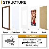 decorUhome 4x6 Picture Frame Set of 10, Display Photos 3.5x5 with Mat or 4x6 Unmatted for Picture Frames Collage Wall Decor, Brown