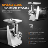 CHEFFANO Meat Grinder, 2600W Max Meat Grinder Electric, ETL Approved Heavy Duty Meat Mincer Machine with 2 Blades, 3 Plates, Sausage Stuffer Tubes & Kubbe Kit for Home Kitchen Use