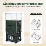 universal trotter Vintage PU Leather Luggage Set, Retro Trunk Suitcase with Wide Aluminum Frame, TSA Key Locks and Smooth 360° Spinner Wheels (Heritage Olive,20"+12")