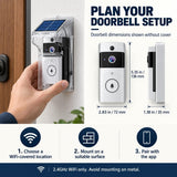 Wireless Video Doorbell Camera with Chime, WiFi & Solar Charging Rain Cover