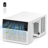 Electactic U-shaped Window Air Conditioner,AC Window Unit Cools Up 550 Sq.ft, Saddle Air Conditioner Window Unit with Full Window View,Low Noise,6 Modes, Easy to Install,White,12000BTU