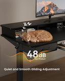 Electric Standing Desk with Keyboard Tray, 63x24 Inches Height Adjustable Stand up Desk with 2 Drawers
