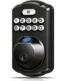 Veise KS02A Fingerprint Door Lock, Keypad Deadbolt, Matte Black