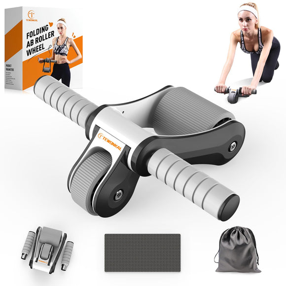 TEWONKAL Ab Roller Wheel for Men and Women, Portable Foldable Ab Wheel Roller for Core Workout at Home Gym Outdoors TEWONKAL