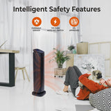 Comfort Zone 30-Inch Oscillating Tower Space Heater with Remote Control – 1500W High Velocity Ceramic Heater for Large Rooms, Digital Thermostat, 12H Timer & ECO Mode, Tip-Over & Overheat Protection