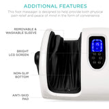 Best Choice Products Heated Shiatsu Foot Massager for Pain Relief, Plantar Fasciitis, Neuropathy, Blood Circulation w/Compact Design - Pearl White