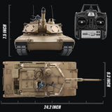 BESTYMXY RC Tanks US M1A2 Abrams Army Tank, HengLong 1:16 2.4ghz Remote Control Tank Vehicles with Sound & Light for Ages 14+