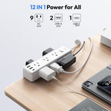 NTONPOWER Desk Clamp Power Strip 10 FT, 20W USB C Fast Charging Station