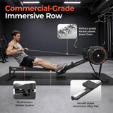 YOSUDA R2 Rowing Machine for Home, Professional Adjustable Air Resistance Rower Machines with Self-Powered Monitor, 53.7'' Row Rail