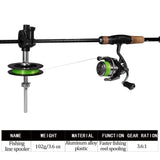 THKFISH Fishing Line Spooler Winder Mini Line Spooler Fishing Rod Reel Spooling Station System Fishing Pole Clamp