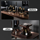 EXIN DECHEN Cologne Organizer for Men,Cologne Stand,3 Tier Wooden Perfume Shelf with Rotate,Desk Organizer,Gift for Dad From Wife,Husband Boyfriend Birthday Gift Ideas,Gifts for Men