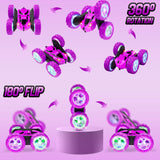 Hamdol Remote Control Car for Kids, Stunt RC Cars with Cool Wheel Lights, Double-Sided Driving, 360-degree Rotation Boys & Girls Toys for Ages 6 7 8 9 10-12 Kids, Valentines, Birthday Idea
