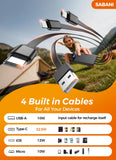 Portable Charger 35000mAh Power Bank - Powerbank with 4 Built in Cables, 22.5W Fast Charging Travel Camping Essential Battery Pack Compatible with iPhone 17 16 15 14 13 Samsung Google, 1 Pack