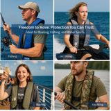 Automatic Inflatable Life Jacket | Low Profile PFD for Adults | Compact Design Self Inflating Life Vest | Supports up to 330 lbs |Chest 29~62 in (Green Camouflage)