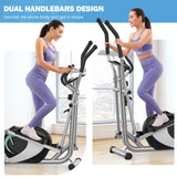 Elliptical Machine, Dripex Magnetic Elliptical Training Machines, Hyper-Quiet Fitness Cardio Elliptical Trainer w/ 6KG Flywheel, 8 Resistance Levels, Heart Rate Sensor, LCD Monitor & Device Holder Dripex