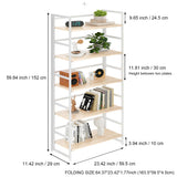 Vintage Multifunctional Folding Bookshelf, No-Assembly Plant Stand Storage Rack Shelves for Home Office