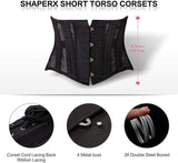 SHAPERX Women's 26 Steel Boned Corset Heavy Duty Waist Trainer Corset Shaper Breathable Mesh Slimming Trimmer Cincher,SZ1997-2-Black-XS