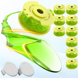 Weed Wacker String Compatible with Ryobi One Plus+ AC80RL3, 0.08'' String Trimmer Refill Line,Weed Eater String Compatible with Ryobi 18V, 24V, 40V Trimmers(10 Replacement Spools, 2 Trimmer Caps)