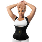 HOT SHAPERS Cami Hot Waist Cincher w/Waist Trainer – Hourglass Essentials, Neoprene Vest for Full-Body Sculpting, Sweat Enhancement & Core Support Black