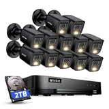 ANNKE 16 Channel Security Camera System, 12Pcs 2MP Outdoor Cameras, 2TB HDD