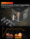 Brio Plus 8 Qt Air Fryer, PFAS Free, New & Improved, Digital Touch Screen, Cool White Display, 50°F~400°F, 3 Wattages 700, 1500, 1800