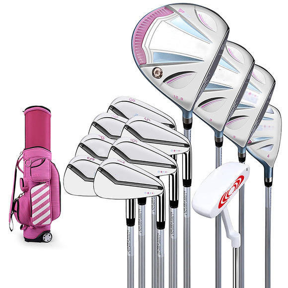 Women's Complete Golf Set, Complete Right Handed Golf Clubs Set, Ladies Right-Handed w/Bag, with Stand Bag, 12 Clubs