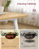 VASAGLE Dining Table, Dining Room Table for 4-6 People, Modern Farmhouse, for Kitchen, Quick Assembly, Heat-Resistant Surface, 29.5 x 55.1 x 29.5 Inches, Golden Oak and Cloud White UKDT100N01V2