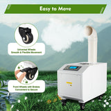 Ultrasonic Industrial Agricultural Humidifier 3kg/h, Commercial Air Humidifier Sprayer with 10L/2.64gal Tank, 160m³/h Air Flow, Mist Cooling Sprayer for Warehouse Greenhouse Garden, Time Control