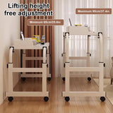 LWJQRSP Adjustable Overbed Table with Wheels Height and Width Adjustable Bedside Lap Desk for Laptop Eating Home Office Hospital Rolling Stand Up Workstation Cart