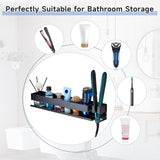 Hair Tool Organizer for Wall Mounted Curling Iron Holder, Hair Dryer Holder for Curling Iron Accessories Storage, Bathroom Hair Straightener Organizer for Hair Styler Attachments Storage (Black)