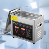 VEVOR Ultrasonic Cleaning Machine with Digital Timer & Heater, Professional Jewelry Cleaner, Stainless Steel Heated Cleaning Machine for Glasses Watch Rings Small Parts Circuit Board (3L)