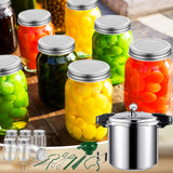 Kritkin 24qt Pressure Cooker with 6 Mason Jars, 6 Canning Supplies with Pressure Panner Stainless Steel Steam Rack Gauge for Canning, Silver