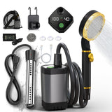 BSEED Portable Shower for Camping with Immersion Water Heater, 6000mAh Rechargeable Camping Shower with Intelligent LED Display, Outdoor Shower for Hiking, Travel, Pets & Car Washing, Wartering Plants