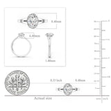 Dazzlingrock Collection IGI Certified 1.00 Carat Oval Lab Grown White Diamond Miligrain Edge Engagement Ring for Women in 925 Sterling Silver Size 7