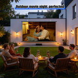 100 inch Projector Screen, Xiaohui Portable Movie Projector Screen for Indoor Outdoor, 4K Hanging ALR Projection Screen for Room Wall, Home Theater, Backyard, 16:9 HD