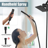 Aolemi Shower Tub Faucet Set with Handheld Spray Shower System Single Shower Rainfall Head and Handle with Tub Spout Combo Rough-in Valve Included Shower Trim Kit 6 Inch Shower Head, Matte Black