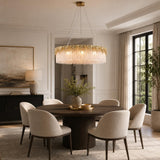kvtinmty D23.6 Round Crystal Chandelier, Modern Gold Crystal Chandeliers for Dining Room, 10-Light Height Adjustable Chandelier for Living Room Bedroom Entryway Kitchen Island