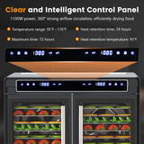 Electactic Food Dehydrator, Dual Chamber Design - Independent Temp Control - Flavor Separation - Keep Warm Mode, 176℉ Meat Dehydrator for Jerky, Fruit, Vegetables, Herbs - 16 Stainless Steel Trays